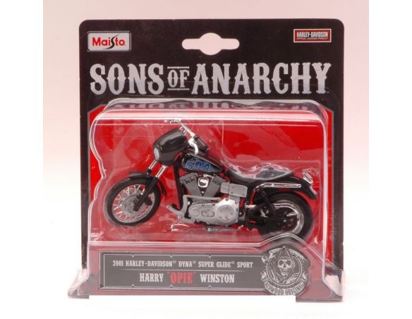 Maisto MI12060 H.DAVIDSON DYNA SUPER GLIDE SPORT 2001 HARRY OPIE WINSTON 1:18 Modellino