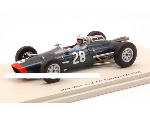 Spark Model S1814 LOLA MK4 J.SURTEES 1962 N.28 4th MONACO GP 1:43 Modellino