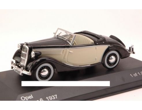 White Box WB104 OPEL SUPER 6 SPIDER 1937 BLACK/BEIGE 1:43 Modellino
