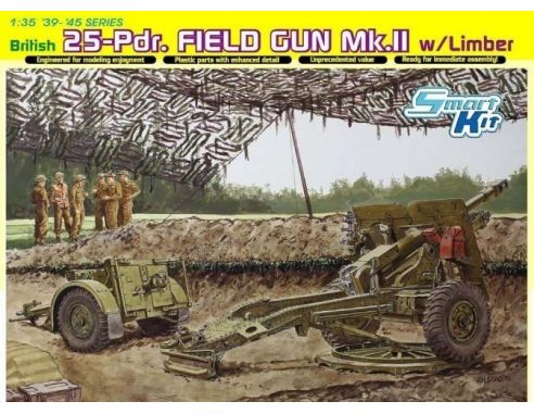 Dragon D6774 BRITISH 25 PDR FIELD GUN MK.II  KIT 1:35 Modellino