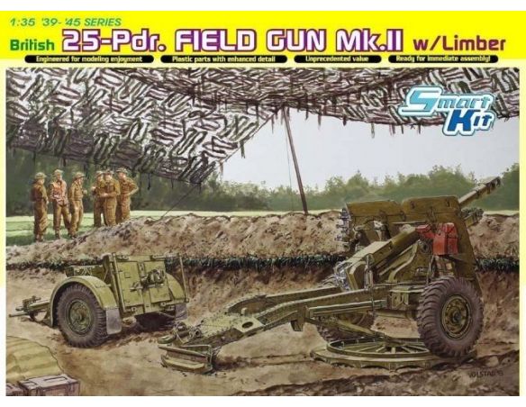 Dragon D6774 BRITISH 25 PDR FIELD GUN MK.II  KIT 1:35 Modellino