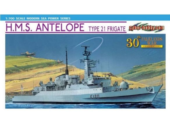 Dragon D7122 H.M.S. ANTELOPE TYPE 21 FRIGATE KIT 1:700 Modellino