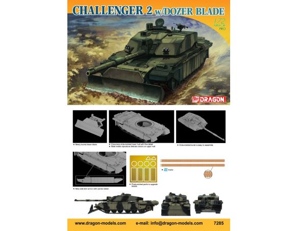 Dragon D7285 CHALLENGER 2 W/DOZER BLADE Modellino