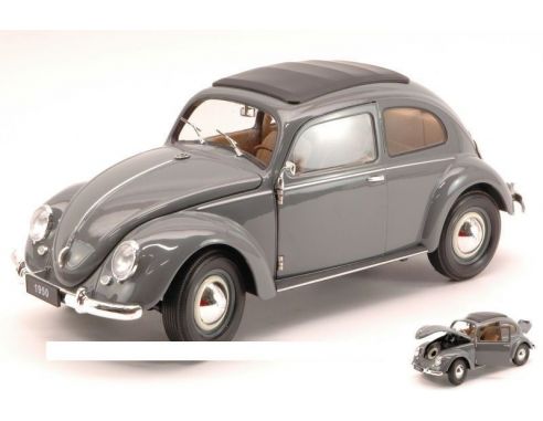 Welly WE8040 VW CLASSIC BEETLE 1952 MOUSE-GREY 1:18 Modellino