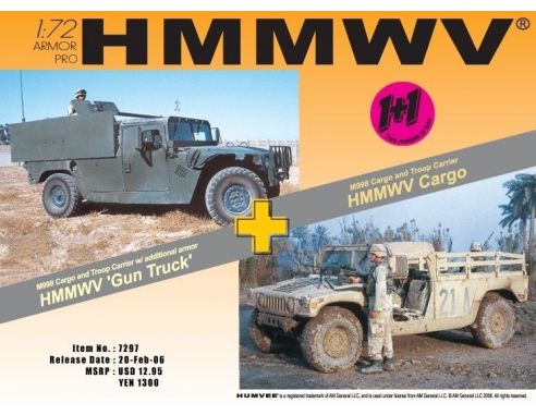 Dragon D7297 HMMWV M 998 CARGOTRUCK+GUN Modellino