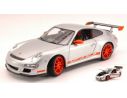 Welly WE8015 PORSCHE 911 GT3 RS 2007 GREY WITH ORANGE STRIPS 1:18 Modellino