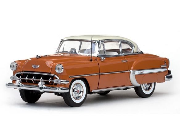 SunStar SS1708 CHEVROLET BEL AIR HARD TOP COUPE' 1954 SPANISH ORANGE 1:18 Modellino