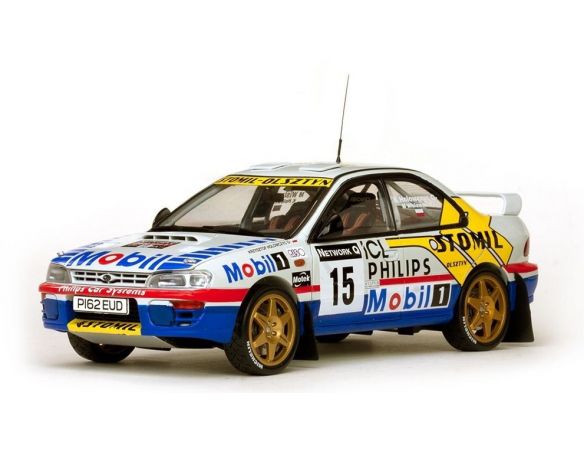 SunStar SS5507 SUBARU IMPREZA 555 N.15 ACCIDENT RAC RALLY 1997 K.HOLOWCZYC-M.WISLAWSHI Modellino