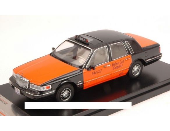 PremiumX PRD363 LINCOLN TOWN CAR 1996 USA TAXI ORANGE/BLACK 1:43 Modellino