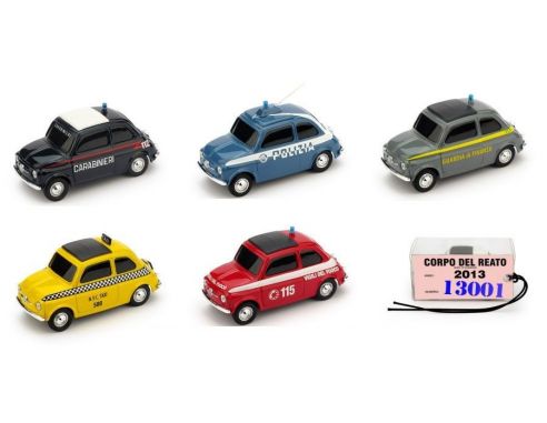 Brumm BMBR000 FIAT 500 FORZE DELL'ORDINE + CORPO DEL REATO Pz.6 1:43 Modellino