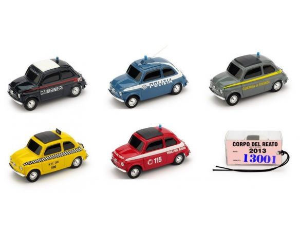 Brumm BMBR000 FIAT 500 FORZE DELL'ORDINE + CORPO DEL REATO Pz.6 1:43 Modellino