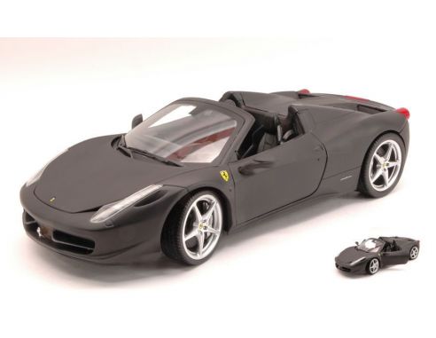 Hot Wheels HWX5528 FERRARI 458 ITALIA SPIDER 2009 MATT BLACK  FOUNDATION 1:18 Modellino