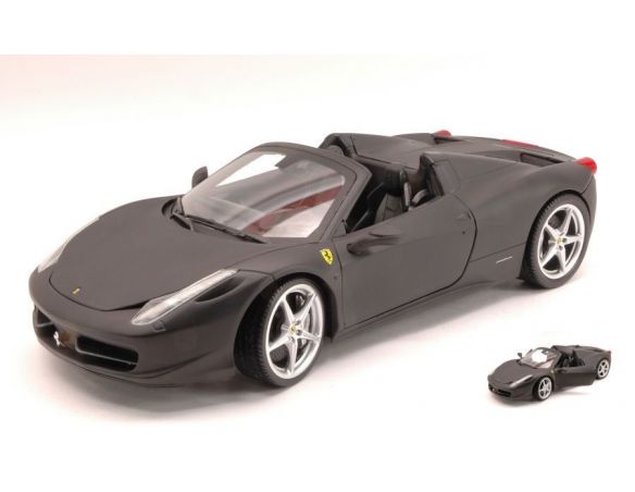 Hot Wheels HWX5528 FERRARI 458 ITALIA SPIDER 2009 MATT BLACK  FOUNDATION 1:18 Modellino