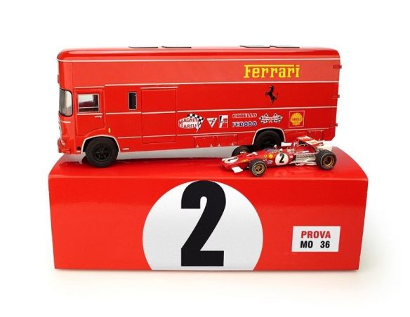 Brumm BMTS04B TRANSPORTER SET OM 160 ROLFO + 1 FERRARI 312B T-CAR 1970 ED.LIM.1:43 Modellino