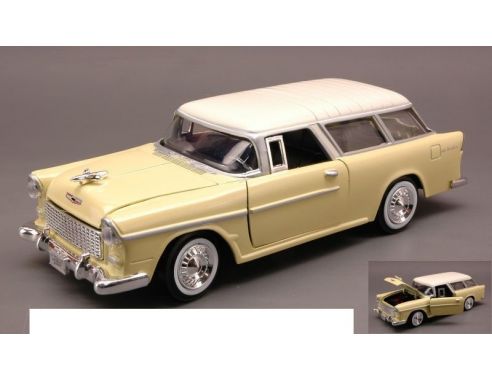 Motormax MTM73248YL CHEVY BEL AIR NOMAD 1955 YELLOW/IVORY 1:24 Modellino