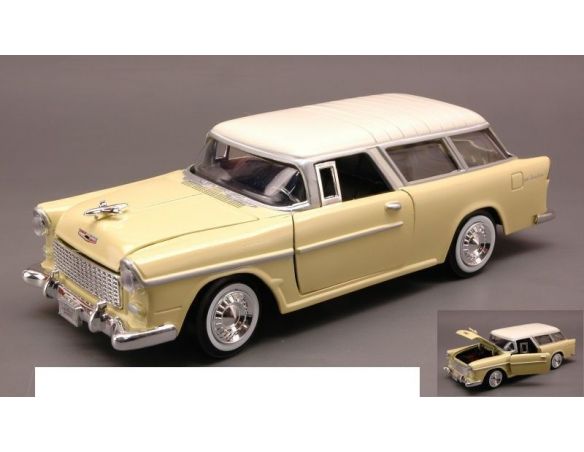 Motormax MTM73248YL CHEVY BEL AIR NOMAD 1955 YELLOW/IVORY 1:24 Modellino