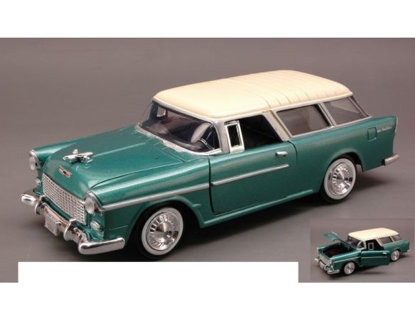 Motormax MTM73248GR CHEVY BEL AIR NOMAD 1955 GREEN MET./IVORY 1:24 Modellino