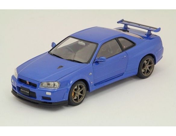 Ebbro EB24016 NISSAN SKYLINE GT-R BNR34 VSPECII 2001 BLUE 1:24 Modellino