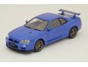 Ebbro EB24016 NISSAN SKYLINE GT-R BNR34 VSPECII 2001 BLUE 1:24 Modellino