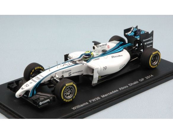 Spark Model S3143 WILLIAMS FW36 F.MASSA 2014 N.19 2nd ABOU DHABI GP 1:43 Modellino