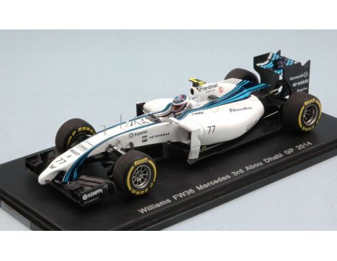 Spark Model S3144 WILLIAMS FW36 V.BOTTAS 2014 N.77 3rd ABOU DHABI GP 1:43 Modellino