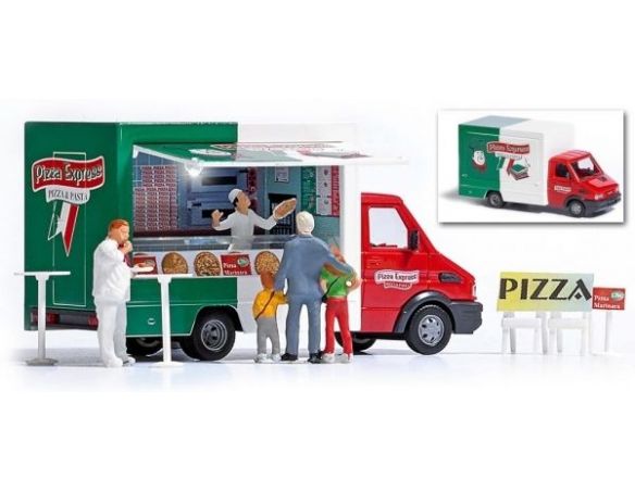 BUSCH 5424 FURGONE IVECO VENDITA PIZZA CON LUCE AL LED Modellino
