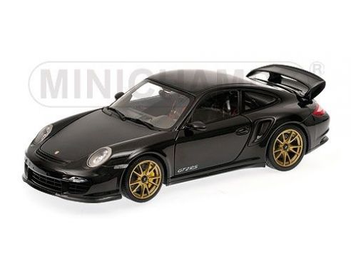 MINICHAMPS 100069402 PORSCHE 911 997 II GT2 RS 2011 BLACK WITH GOLD WHEELS Modellino