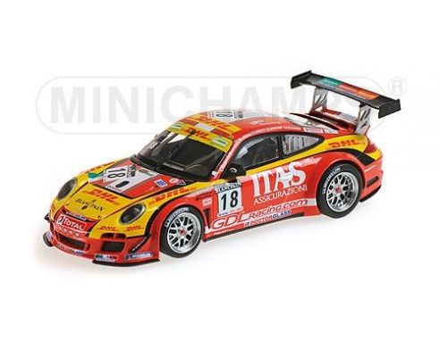 MINICHAMPS 400118918 PORSCHE 911 GT3 R DE LORENZI RACING DE LORENZI BONETTI CACCIA 24H SPA 2011 Modellino