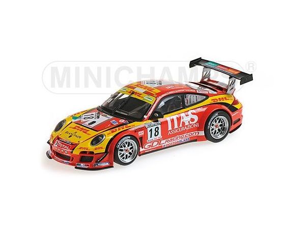 MINICHAMPS 400118918 PORSCHE 911 GT3 R DE LORENZI RACING DE LORENZI BONETTI CACCIA 24H SPA 2011 Modellino