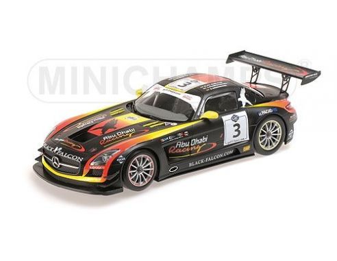 MINICHAMPS 151133103 MERCEDES BENZ SLS AMG GT3 AK QUBAISI SCHNEIDER BLEEKEMOELEN WINNER GULF 12H ABU DHABI 2013 Modellino