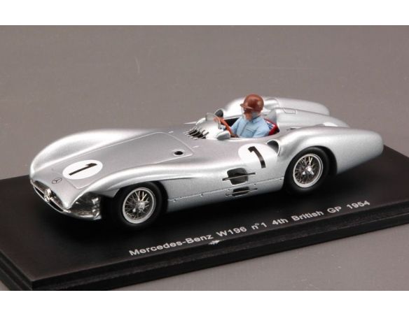 Spark Model S1060 MERCEDES W196 J.M.FANGIO 1954 N.1 4th BRITISH GP 1:43 Modellino