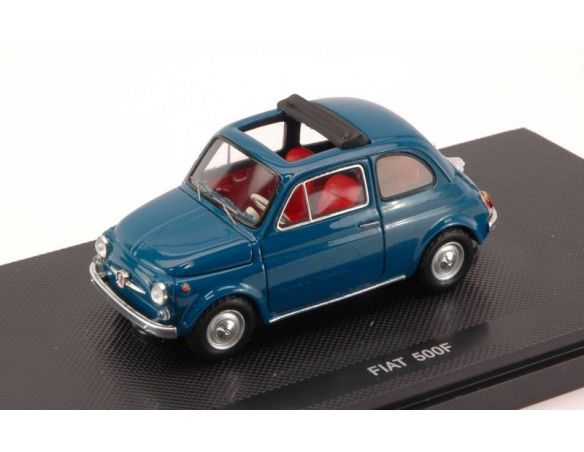 Ebbro EB44463 FIAT 500 F OPEN SOFT TOP 1965 BLUE 1:43 Modellino