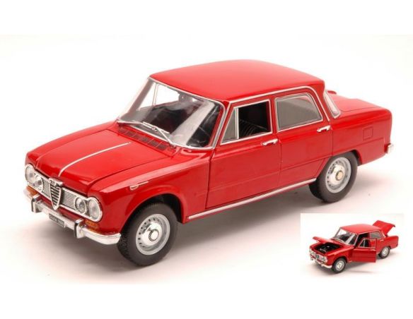 White Box WB124018 ALFA ROMEO GIULIA 1600 SUPER 1965 RED 1:24 Modellino