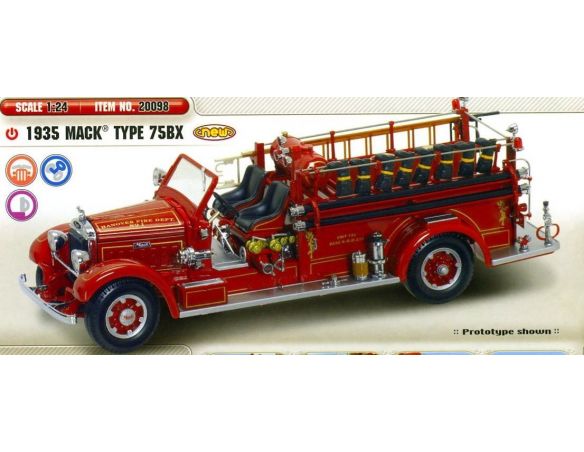Yat Ming YM20098 MACK TYPE 75 BX FIRE TRUCK 1935 1:24 Modellino