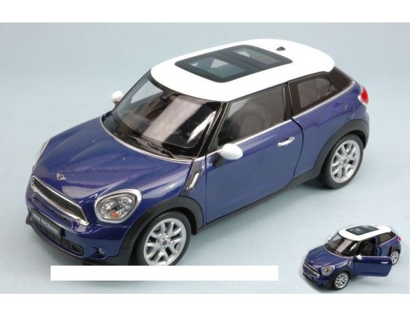 Welly WE0338 MINI COOPER S PACEMAN 2012 BLUE/WHITE 1:24 Modellino