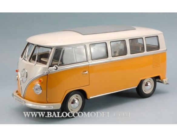 Welly WE2531 VW BUS 1962 ORANGE/WHITE 1:18 Modellino