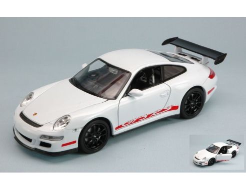 Welly WE2495 PORSCHE 991 (997) GT 3 RS 2006 WHITE W/RED STRIPES 1:24 Modellino