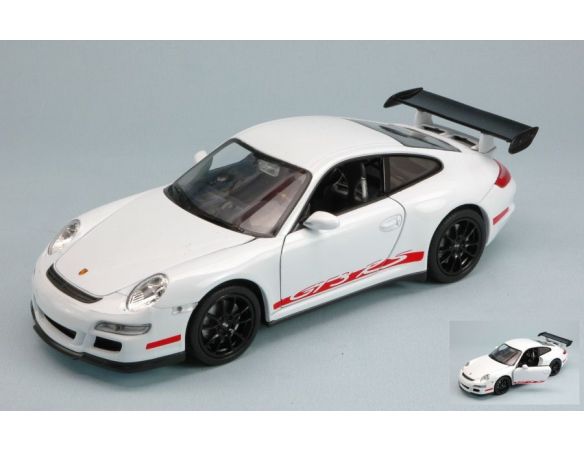 Welly WE2495 PORSCHE 991 (997) GT 3 RS 2006 WHITE W/RED STRIPES 1:24 Modellino