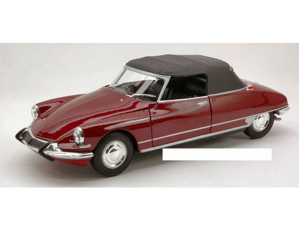 Welly WE2407 CITROEN DS 19 1956 SOFT TOP AMARANT RED 1:24 Modellino