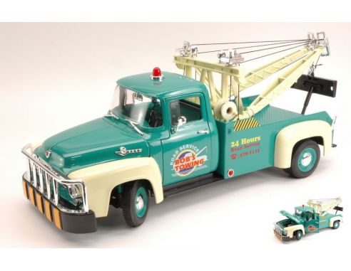 Welly WE9834 FORD F 100 TOW TRUCK 1956 GREEN/CREAM 1:18 Modellino