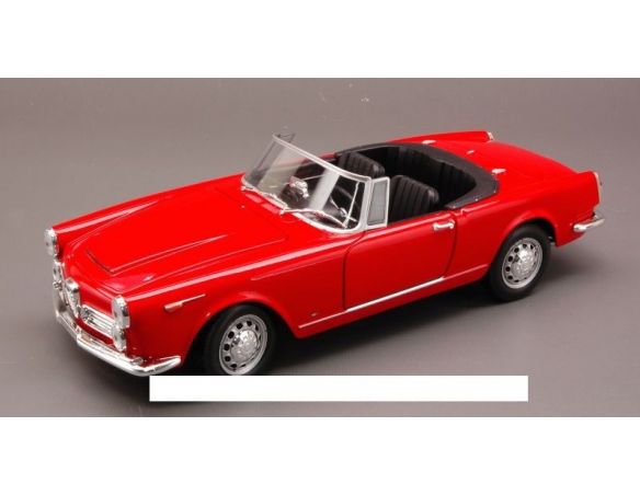 Welly WE3776 ALFA ROMEO SPIDER CABRIO OPEN 1960 RED 1:24 Modellino