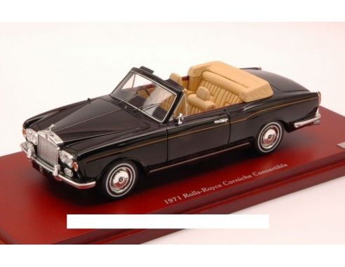 True Scale Miniatures TSM134345 ROLLS ROYCE CORNICHE CONVERTIBLE 1971 BLACK 1:43 Modellino