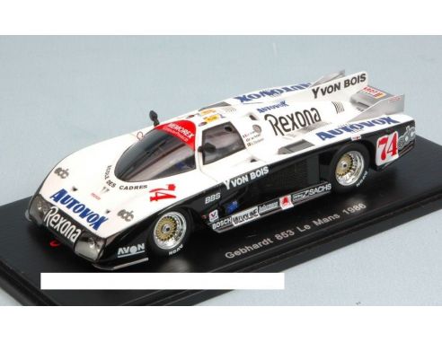 Spark Model S4096 GEBHARDT 853 N.74 ACCIDENT LM 1986 DICKENS-P.DE THOYSY-J-F YVON 1:43 Modellino