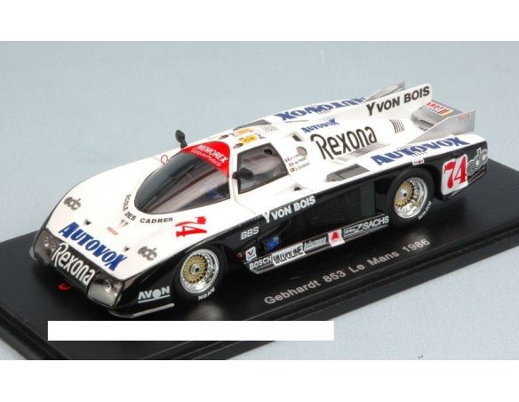 Spark Model S4096 GEBHARDT 853 N.74 ACCIDENT LM 1986 DICKENS-P.DE THOYSY-J-F YVON 1:43 Modellino