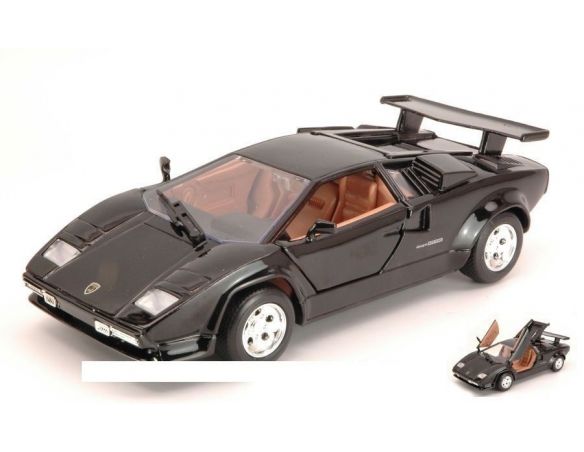 Motormax MTM73219BK LAMBORGHINI COUNTACH 5000 QUATTROVALVOLE 1985 BLACK 1:24 Modellino