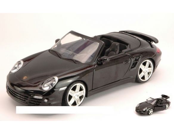 Motormax MTM73348BK PORSCHE 911 (997) TURBO CABRIO 2005 BLACK 1:24 Modellino