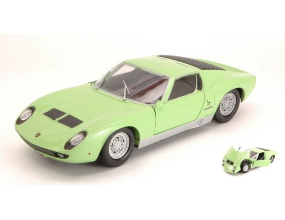 Motormax MTM73368LG LAMBORGHINI MIURA P 400 S 1968 LIGHT GREEN 1:24 Modellino