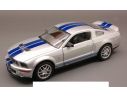 Yat Ming YM24208S SHELBY GT 500 2007 SILVER W/BLUE STRIPES 1:24 Modellino