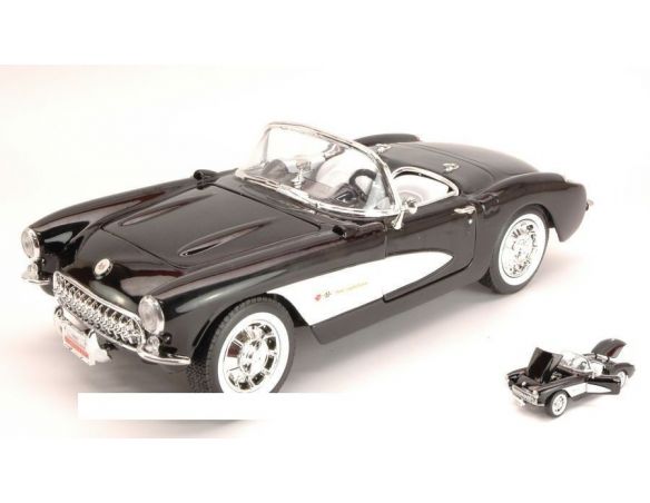 Yat Ming YM92018BK CHEVROLET CORVETTE 1957 BLACK 1:18 Modellino