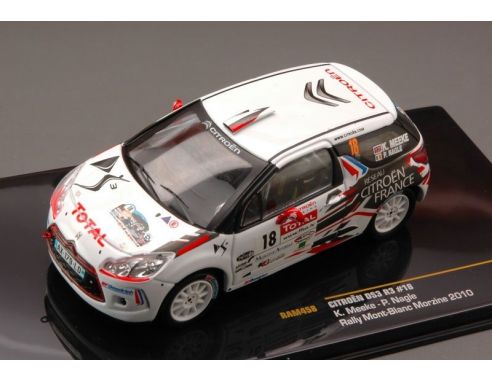 Ixo model RAM458 CITROEN DS3 R3 N.18 RALLY MONT-BLANC MORZINE 2010 MEEKE-NAGLE 1:43 Modellino
